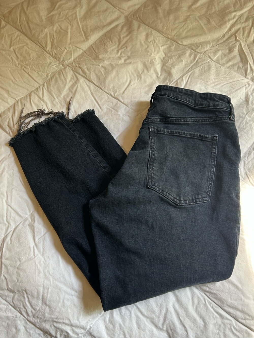 Old Navy black high-rise OG straight-leg jeans
